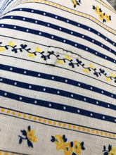 Load image into Gallery viewer, 1950s Blue and White Stripe Floral Dress - B36