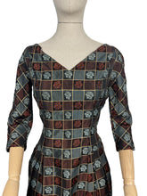 Load image into Gallery viewer, Original 1950's 1960's Bronze, Silver and Gold Cocktail Dress by A Lincoln Model - Bust 38"