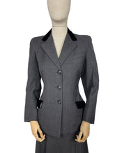 Load image into Gallery viewer, Original 1940's Charcoal Grey Single Breasted Wool Suit by CF Hoggett & Son - Bust 36