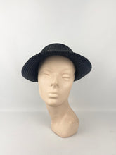 Load image into Gallery viewer, Original 1930s Black Straw Cloche Hat with Charming Cherry Trim