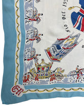 Load image into Gallery viewer, Original 1953 Queen Elizabeth II Coronation Commemorative Scarf with The Coronation Chair