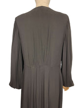 Load image into Gallery viewer, Original 1940's Black Crepe Balloon Sleeved Evening Gown - Bust 35 36