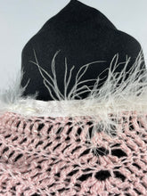 Load image into Gallery viewer, Original 1930s Crochet Bed Jacket with Marabou Feather Trim