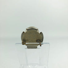 Load image into Gallery viewer, Original 1950s Reverse Carved Lucite Brooch with Pink and White Roses in a Vase with Metal Frame