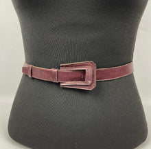 Load image into Gallery viewer, Original 1930s or 1940s Dark Burgundy Leather Belt - Waist 26