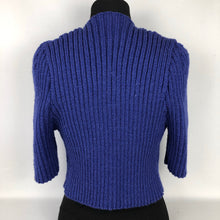 Load image into Gallery viewer, 1940s Style Hand Knitted Bolero in Lobelia - B34 36