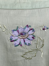 Load image into Gallery viewer, Original 1920's Volup Green Slip with Floral Applique and Embroidery in Purple, Green and Cream - Bust 38 40