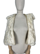 Load image into Gallery viewer, Original 1930's or 1940's Vintage White Fur Evening Cape with Stunning Collar - Vintage Winter Wedding Cape