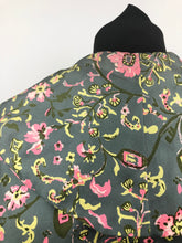 Load image into Gallery viewer, Original 1950's Vibrant Floral Pure Silk Jacket in Green, Pink and Chartreuse - Bust 38