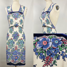 Load image into Gallery viewer, 1930s Bold Floral Cotton Apron - Bust 36 38 40