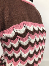 Load image into Gallery viewer, Reproduction 1940s Jumper in Stripes of Brown, Pink and Cream - B 36 38 40