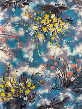 Load image into Gallery viewer, 1950s Blue and Mustard Floral Cotton Dress Robe - Bust 36 38 40