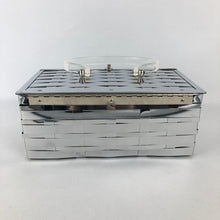 Load image into Gallery viewer, 1950s Woven Metal Box Bag with Clear Lucite Handle