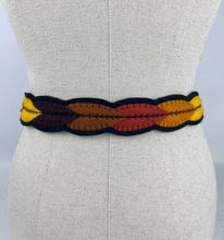 Load image into Gallery viewer, 1940's Style Colourful Felt Belt in Autumnal Shades Made From a 1941 Pattern Using Pure Wool Felt - Waist 29"