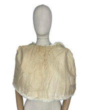 Load image into Gallery viewer, Original 1930's or 1940's Vintage White Ermine Fur Evening Cape - Beautiful Boxy Shape - Vintage Winter Wedding Cape