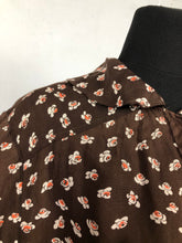 Load image into Gallery viewer, 1940s Make Do and Mend Smock in Brown Floral - Bust 36 38