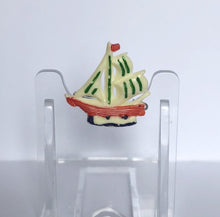 Load image into Gallery viewer, Vintage Early Plastic Green Sailing Ship Brooch