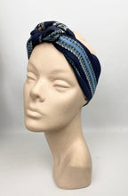 Load image into Gallery viewer, Original 1930's Silk Crepe Scarf or Headscarf in Red, White and Blue Paisley - Great Christmas Gift