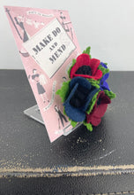 Load image into Gallery viewer, 1940's Felt Flower Anemone Corsage - Pretty Wartime Posy Brooch - Red, Burgundy, Navy and Purple