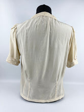Load image into Gallery viewer, Original 1930s Silk Blouse with Charming Details - Lace Work and Fagoting - AS IS Bust 32 33 34