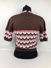 Load image into Gallery viewer, Reproduction 1940s Jumper in Stripes of Brown, Pink and Cream - B 36 38 40