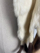 Load image into Gallery viewer, Original 1930's or 1940's Vintage White Ermine Evening Cape with Black and White Tails - Stunning Cape