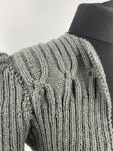 Load image into Gallery viewer, 1940's Reproduction Hand Knitted Bolero in Graphite Grey - B36 37 38 39 40 41 42