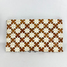 Load image into Gallery viewer, Original 1940's Two-Tone Clutch Bag in Brown and Cream - Plastiflex Style Tiles - Wounded