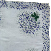 Load image into Gallery viewer, Original 1940's Pretty Crepe Hankie with Floral Sprays in Purple and Green - Great Gift Idea