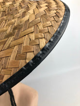Load image into Gallery viewer, Original 1940s or 1950s Statement Straw Hat with Black Trim