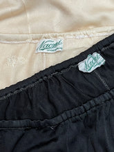 Load image into Gallery viewer, Original Duo of 1920's French Knickers in Black and Cream Celanese with Lace Ruffle Trim - Waist 26 28