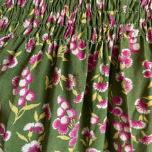 Load image into Gallery viewer, Utterly Exquisite Original 1930s Green Floral Belted Dress with Ruffle Trim and Shirring - Bust 34 35