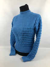 Load image into Gallery viewer, Reproduction 1930s Hand Knitted Jumper in Soft Blue - B35 38
