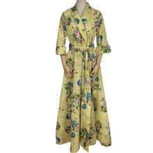Load image into Gallery viewer, Absolutely Stunning Original 1950's Kendal Milne Yellow Robe with Floral Print - Bust 38