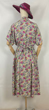 Load image into Gallery viewer, Original 1940s Green and Pink Cornucopia Floral Cotton Dress - Bust 44 46 - True Volup