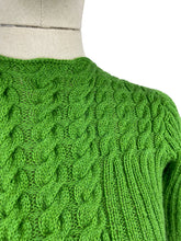 Load image into Gallery viewer, 1940's Reproduction Hand Knitted Cable Jumper in Green - Bust 32 33 34 35 *
