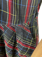 Load image into Gallery viewer, Original 1940’s 1950’s Black and Plaid Fine Cotton Dress with Glass Buttons - Bust 38 *