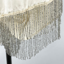 Load image into Gallery viewer, Original 1920's 1930's Silk Tap Pants with Beaded Fringe Detail in Silver - Waist 30 32 34