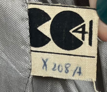 Load image into Gallery viewer, Original 1940’s CC41 True Volup Wartime Coat in Turquoise and Brown Tweed - Bust 44 46