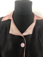 Load image into Gallery viewer, 1940s Black And Pink Fitted Jacket with Pink Glass Buttons - B32