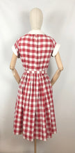 Load image into Gallery viewer, Original 1950s Bold Gingham Check Dress in Red, White and Pink - Bust 36 38 40