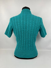 Load image into Gallery viewer, 1930's Reproduction Knitted Cable Jacket with Large Buttons - Beautiful 1930's Style Cardigan in West Yorkshire Spinners Wool - Bust 34 35 36