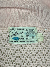 Load image into Gallery viewer, Original 1950's Pink Machine Knitted Bed Jacket with Satin Bow Tie - Sweet Cardigan - Bust 36