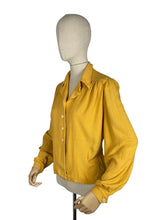 Load image into Gallery viewer, Original 1940’s True Volup Maxton Long Sleeved Crepe Blouse in Soft Mustard - Bust 40 42 44