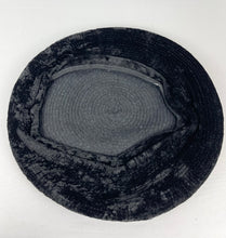 Load image into Gallery viewer, Original 1930's Inky Black Velvet Seamed Beret - Charming Little Hat