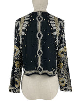Load image into Gallery viewer, Original 1930's Black Chiffon and Silk Heavily Beaded Evening Jacket - Stunning Piece - Bust 32 33 34