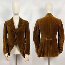 Load image into Gallery viewer, Original 1930s 1940s Tailor Made Brown Velvet Riding Jacket - Bust 34 35 36