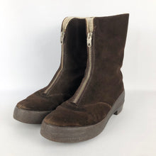 Load image into Gallery viewer, Original 1950s Clarks Wide Fitting Fur Lined Zip Front Boots - UK 6