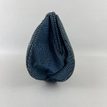 Load image into Gallery viewer, Exceptional Original 1930's Two-Tone Blue Clutch Bag with Cherry Amber Bakelite Clasp