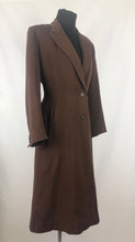 Load image into Gallery viewer, 1940s Chocolate Brown Fit and Flair Grosgrain Princess Coat - Bust 36 38